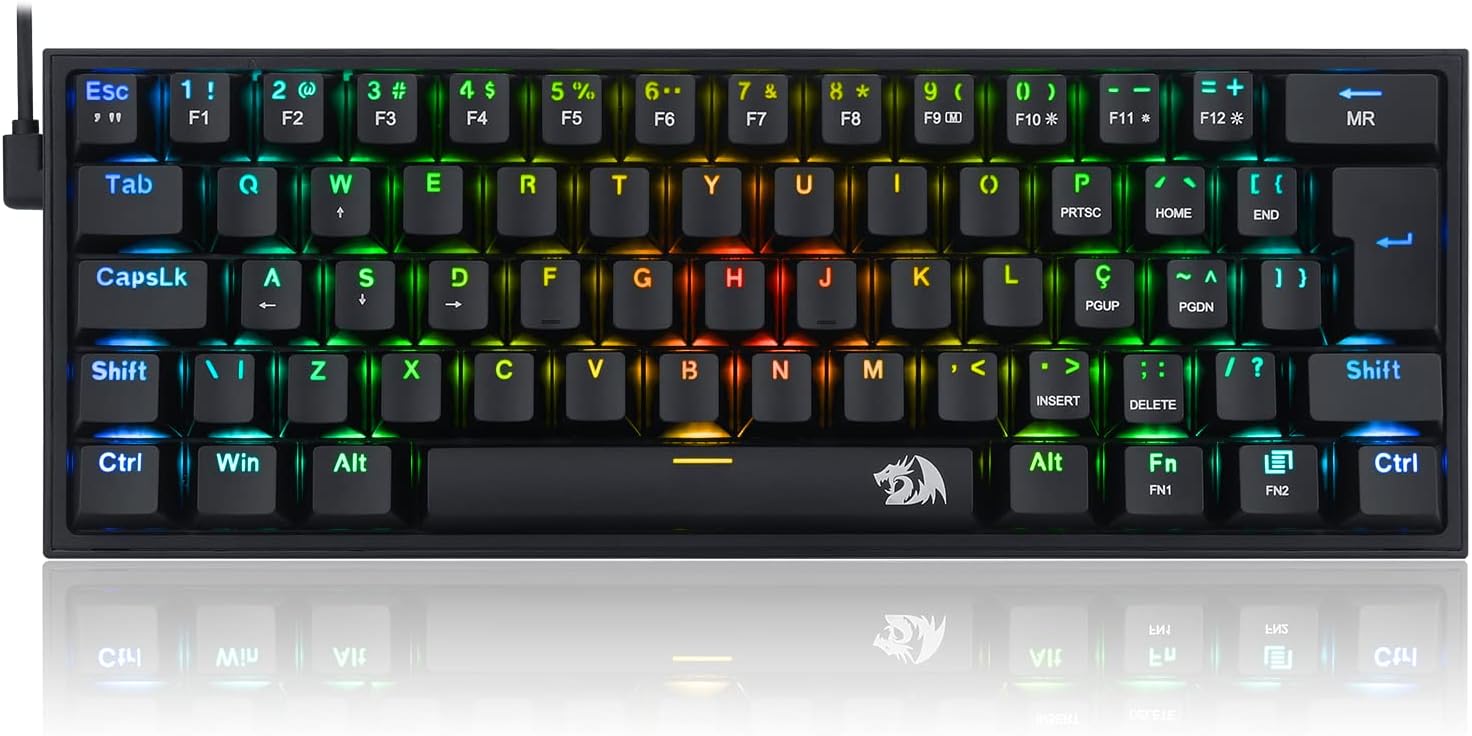 Redragon TECLADO MECANICO GAMER FIZZ RGB PRETO SWITCH AZUL