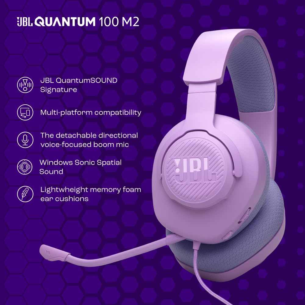 JBL, Fone de Ouvido Com Fio, JBL, Quantum 100M2, Headset Gamer, Over Ear, Microfone Removível - Verde