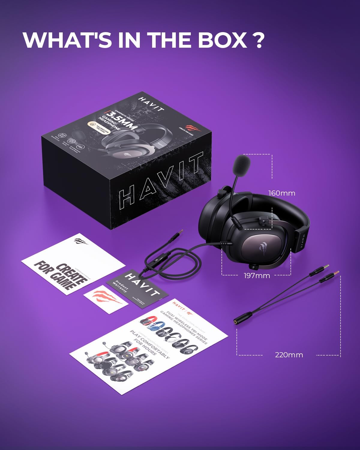 Havit Headphone Fone de Ouvido H2002d, Gamer, com Microfone, Falante 53mm, Plug 3, 5mm: compatível com XBOX ONE e PS4, HAVIT, HV-H2002d