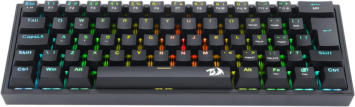 Redragon TECLADO MECANICO GAMER FIZZ RGB PRETO SWITCH AZUL