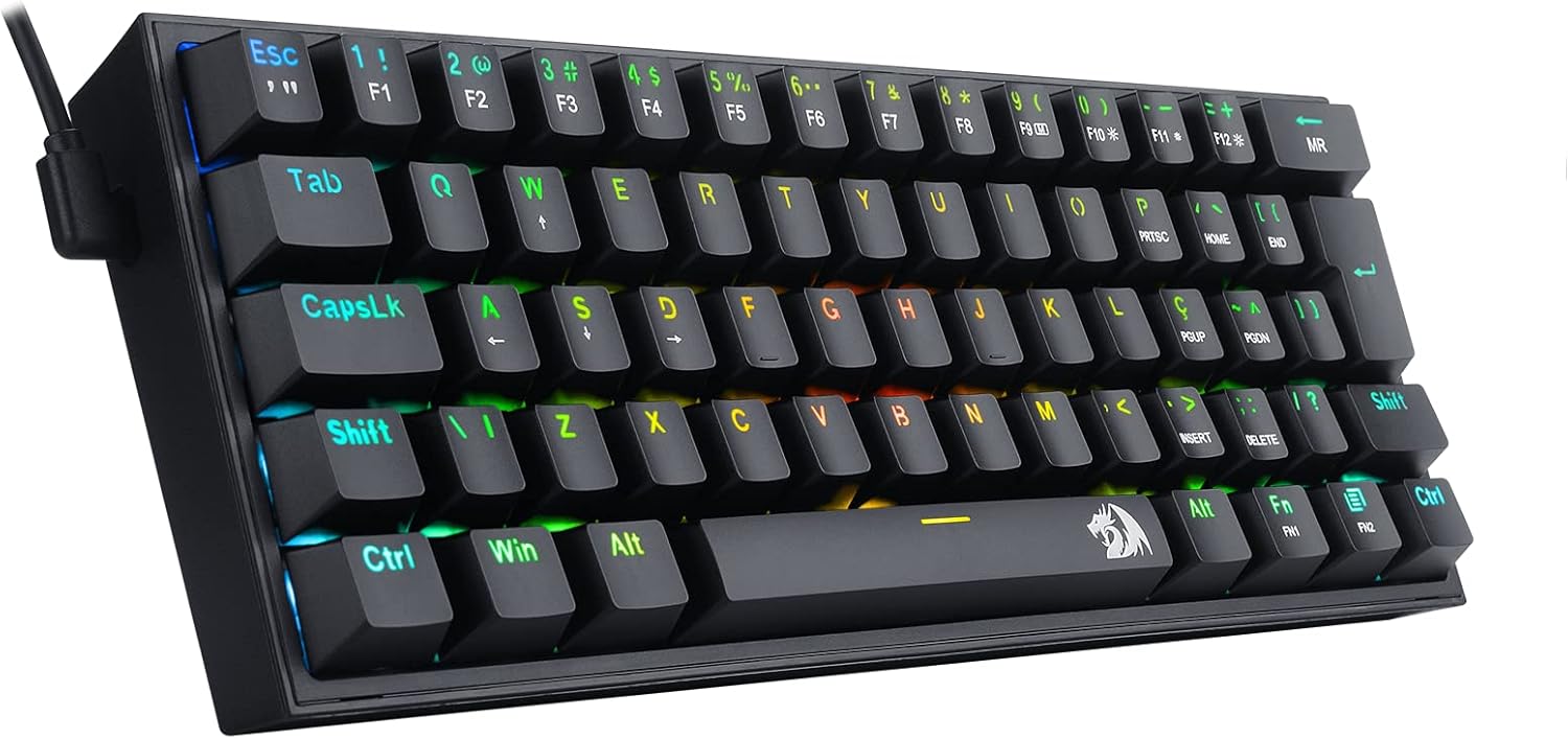 Redragon TECLADO MECANICO GAMER FIZZ RGB PRETO SWITCH AZUL