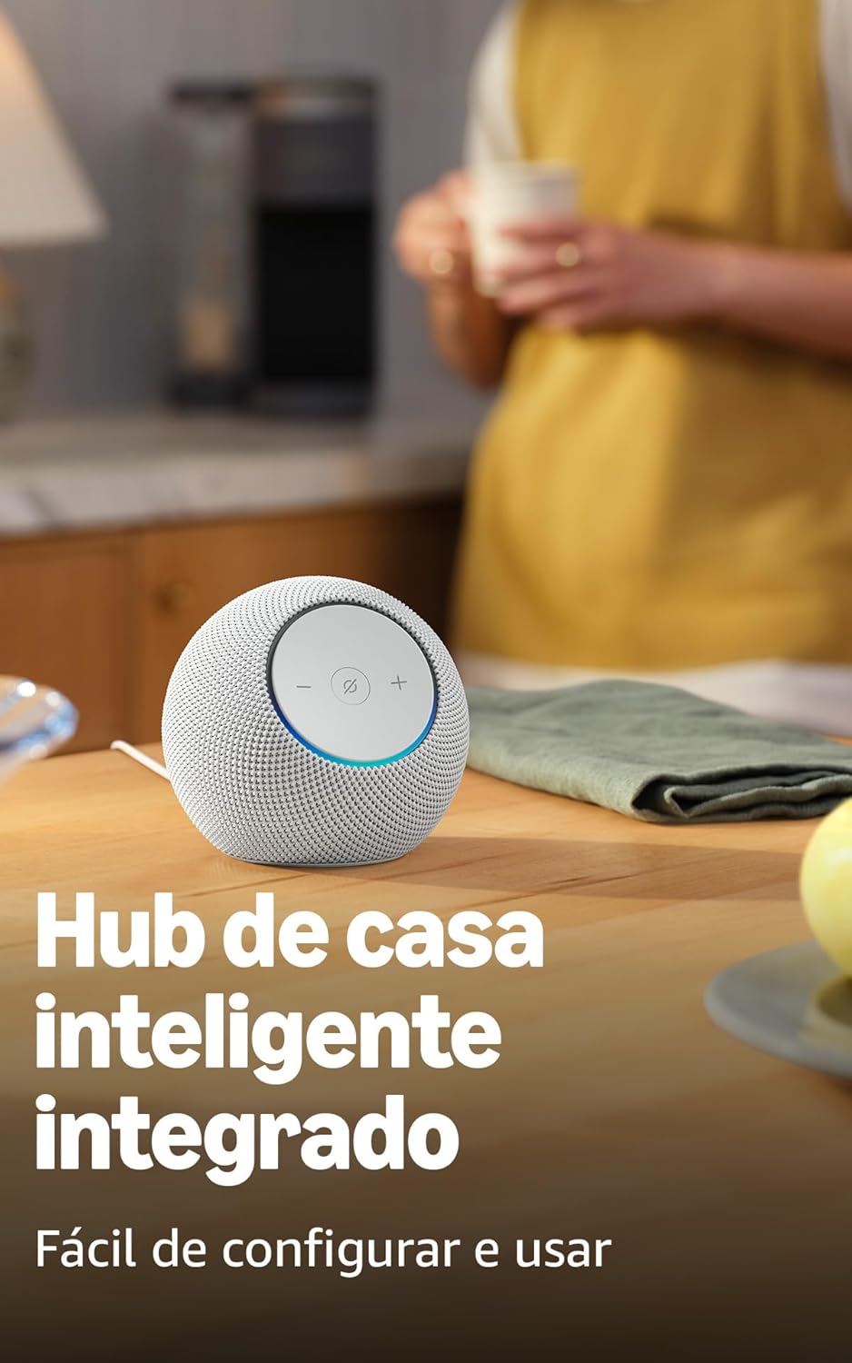 Apresentamos o Amazon Echo Dot Max (Geração mais recente), smart speaker com Alexa, som envolvente e hub de casa inteligente integrado, ideal para sua sala de estar, Cor Grafite