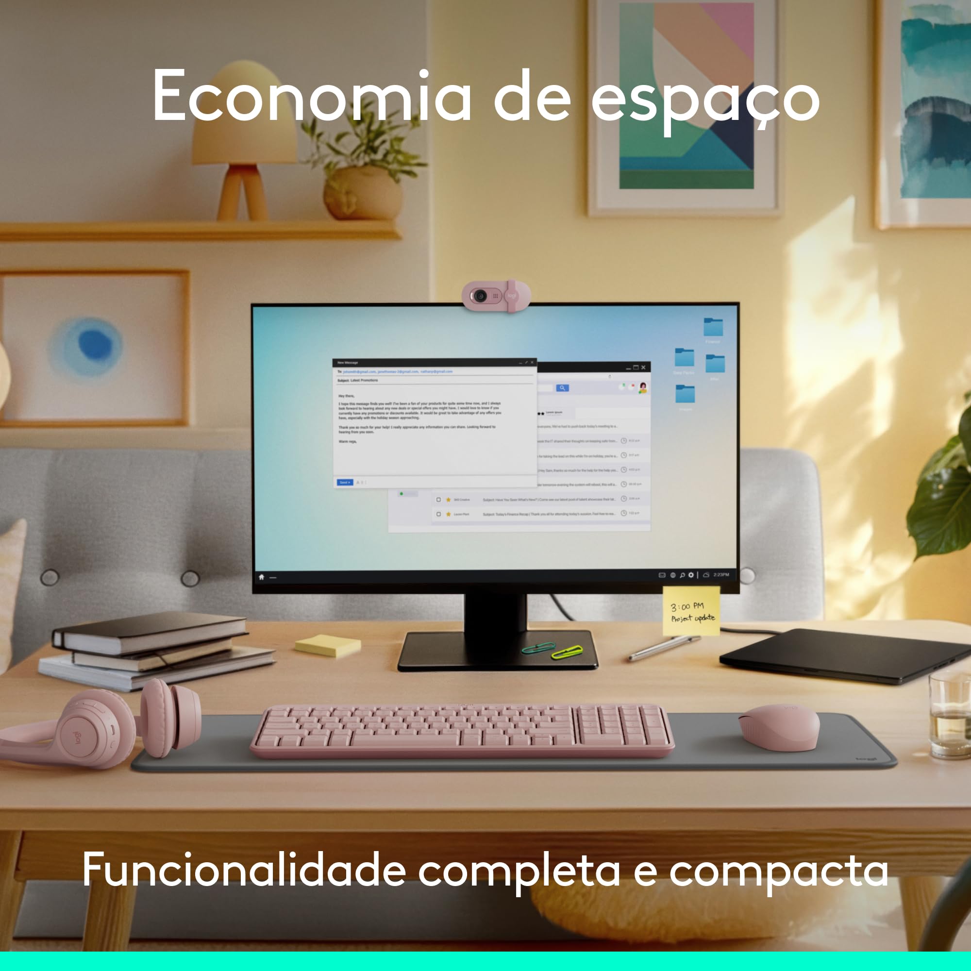 Combo Teclado e Mouse Sem Fio Logitech MK250 Bluetooth com Conectividade Rápida e Fácil, Design Compacto, Mouse Ambidestro, Layout ABNT2, Construção Durável, Compatível com PC e Mac - Grafite